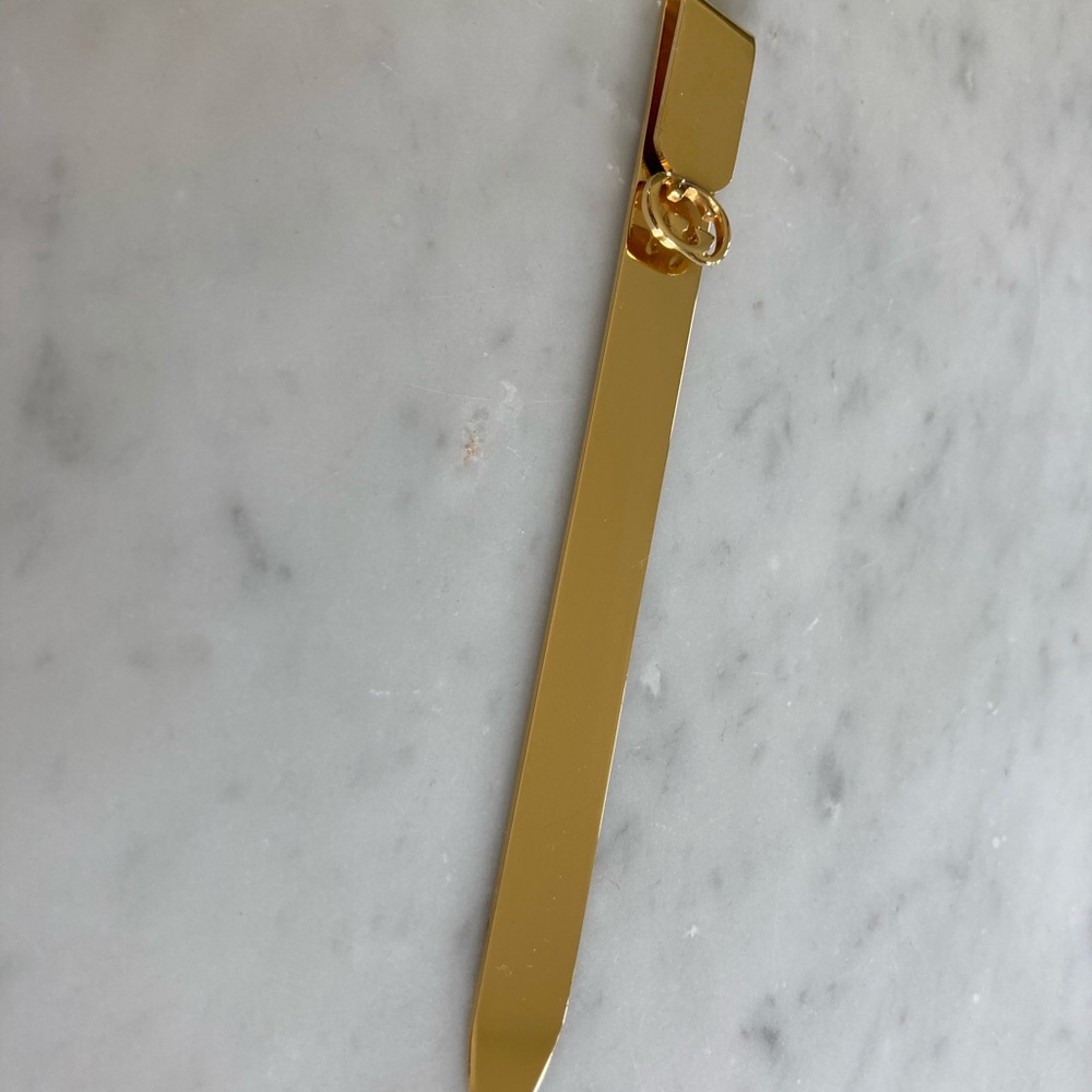 Gucci Black Leather Bookmark with Gold Accent - Picture 10 of 11